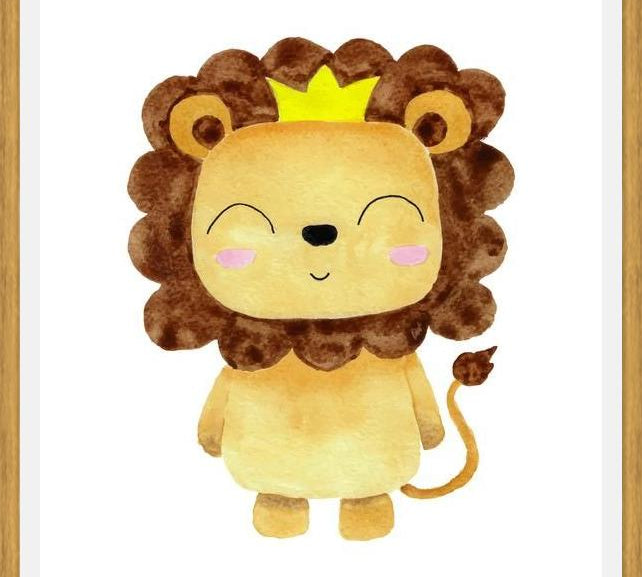 Cuadro Leoncito en acuarela