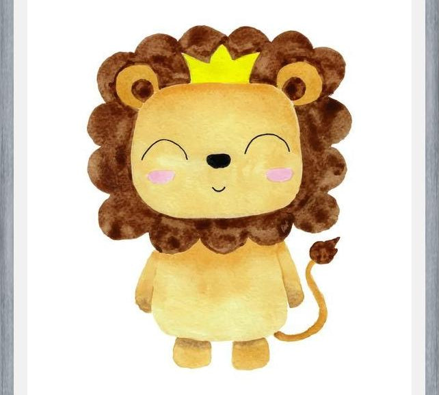 Cuadro Leoncito en acuarela