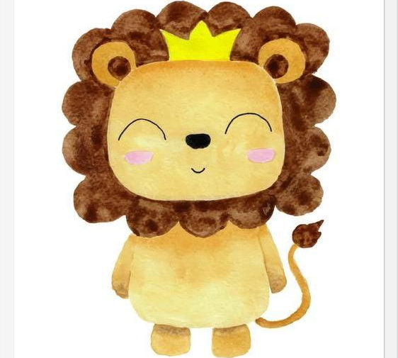 Cuadro Leoncito en acuarela