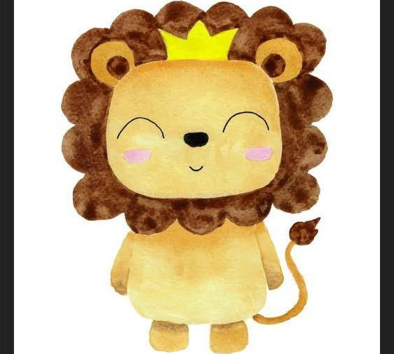 Cuadro Leoncito en acuarela