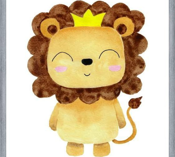 Cuadro Leoncito en acuarela