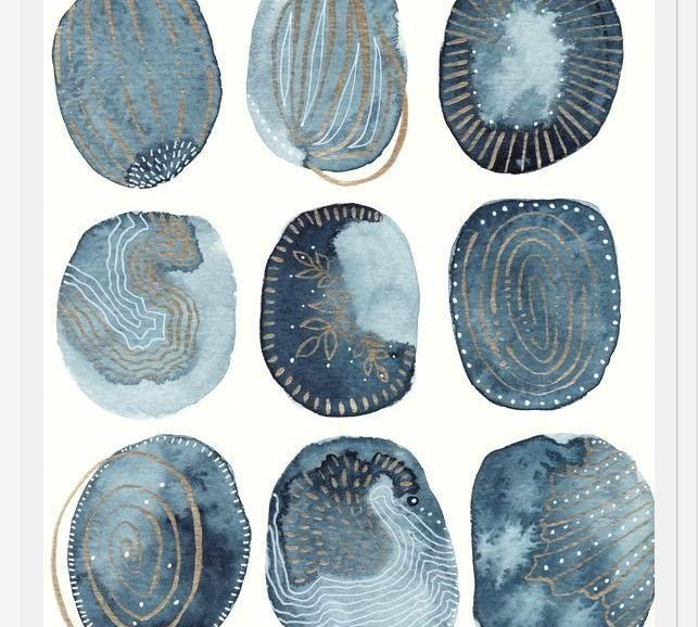 Cuadro Indigo watercolorInk 04