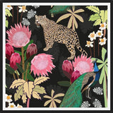 Cuadro Tiger and Peacock With Tropical black