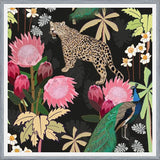 Cuadro Tiger and Peacock With Tropical black