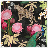 Cuadro Tiger and Peacock With Tropical black