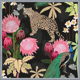 Cuadro Tiger and Peacock With Tropical black