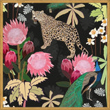 Cuadro Tiger and Peacock With Tropical black
