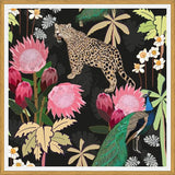 Cuadro Tiger and Peacock With Tropical black