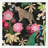 Cuadro Tiger and Peacock With Tropical black