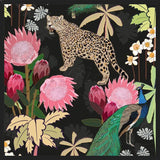 Cuadro Tiger and Peacock With Tropical black