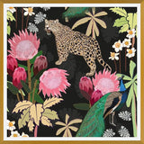 Cuadro Tiger and Peacock With Tropical black