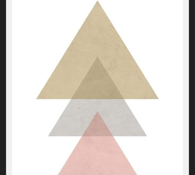 Cuadro 3 triangles - pink