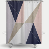 Cortina de Baño Geométrico Boho - Rosa y Beige