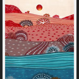 Cuadro Boho Hills And Red Sun