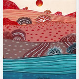 Cuadro Boho Hills And Red Sun
