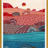 Cuadro Boho Hills And Red Sun