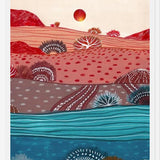 Cuadro Boho Hills And Red Sun
