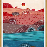 Cuadro Boho Hills And Red Sun