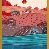 Cuadro Boho Hills And Red Sun