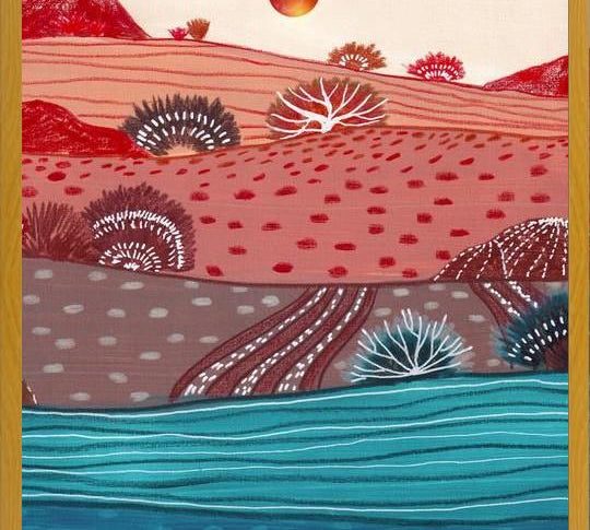 Cuadro Boho Hills And Red Sun
