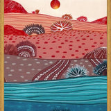 Cuadro Boho Hills And Red Sun