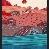 Cuadro Boho Hills And Red Sun