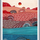 Cuadro Boho Hills And Red Sun
