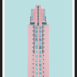Cuadro Edificio rosado