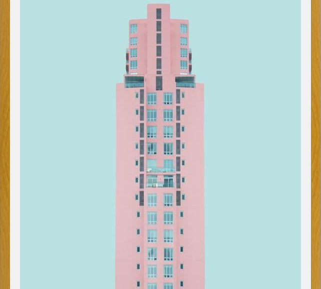 Cuadro Edificio rosado