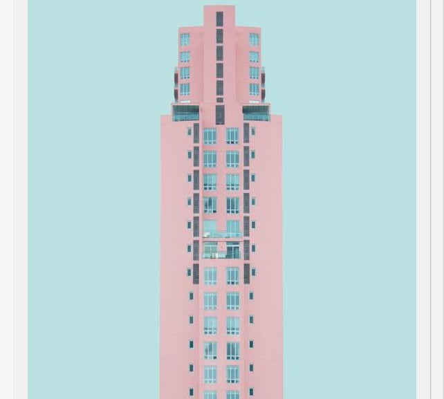 Cuadro Edificio rosado