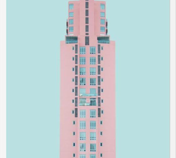 Cuadro Edificio rosado
