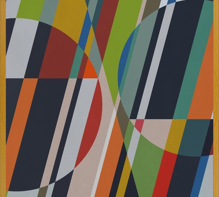 Cuadro Circles with Diagonal Lines