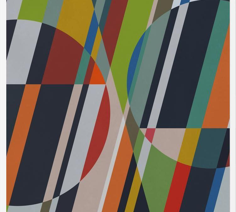 Cuadro Circles with Diagonal Lines