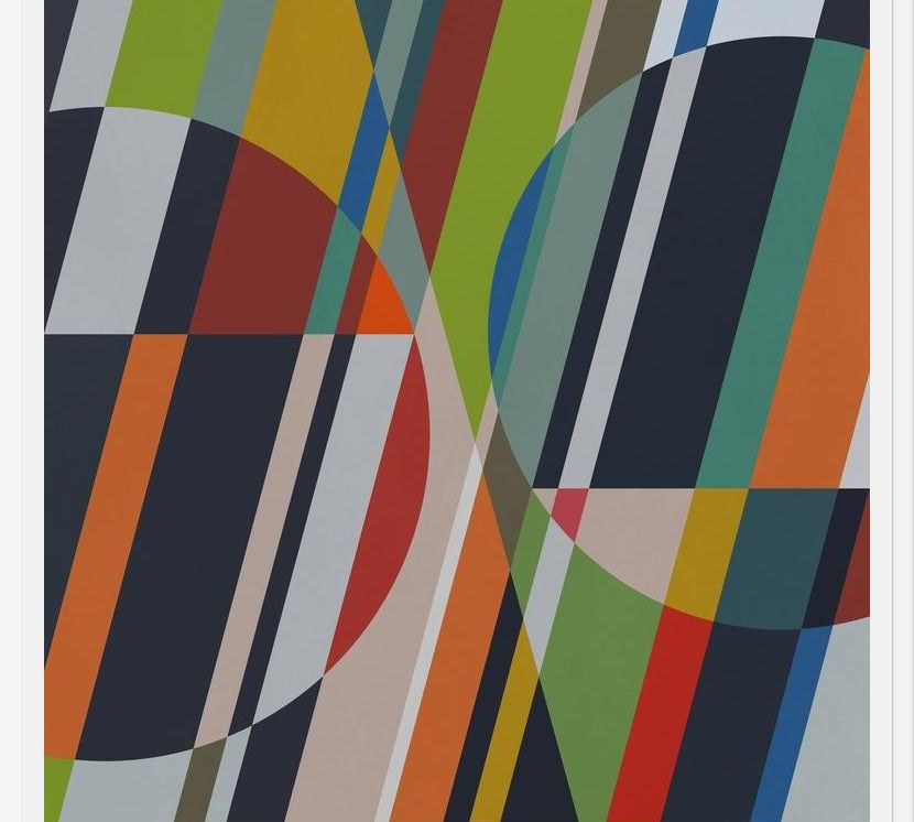 Cuadro Circles with Diagonal Lines