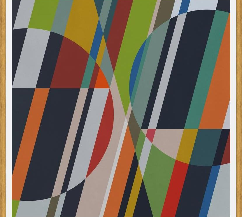 Cuadro Circles with Diagonal Lines