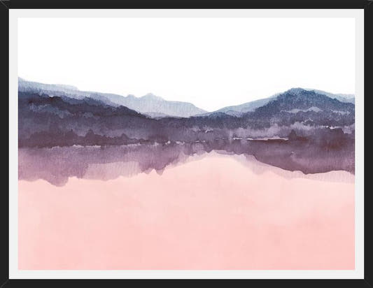 Cuadro Watercolor landscape in two colors