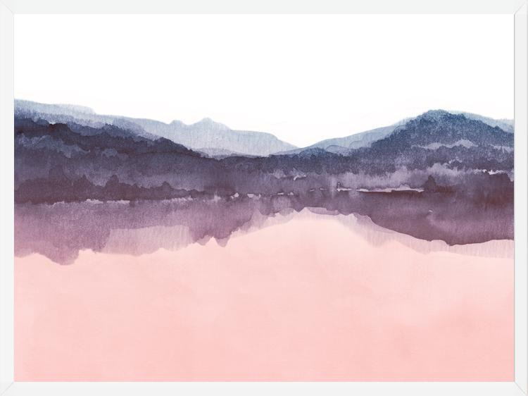 Cuadro Watercolor landscape in two colors
