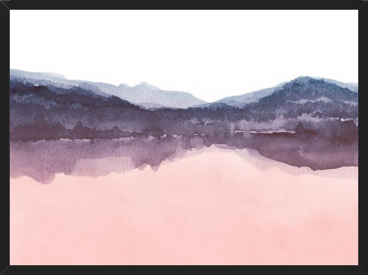 Cuadro Watercolor landscape in two colors