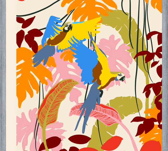 Cuadro loros tropicales