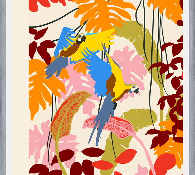 Cuadro loros tropicales