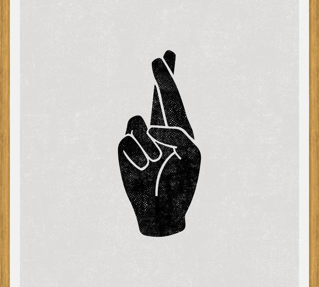 Cuadro Fingers Crossed Sand