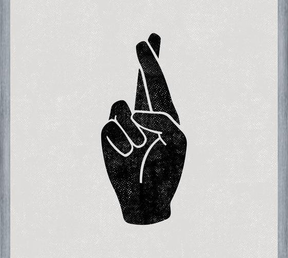 Cuadro Fingers Crossed Sand