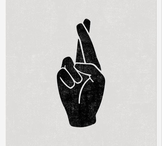 Cuadro Fingers Crossed Sand