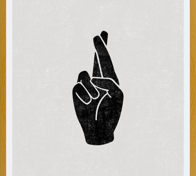 Cuadro Fingers Crossed Sand