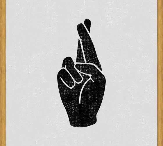 Cuadro Fingers Crossed Sand