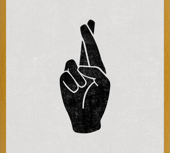 Cuadro Fingers Crossed Sand