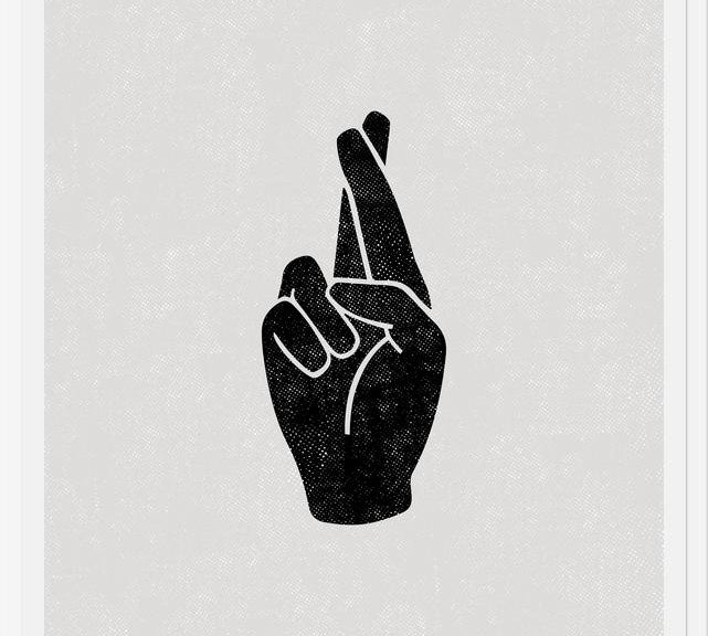 Cuadro Fingers Crossed Sand