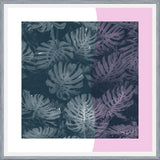 Cuadro Tropical Leaves Pink