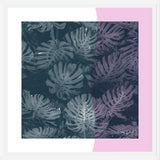 Cuadro Tropical Leaves Pink