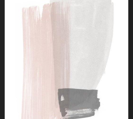 Cuadro Brushstrokes in gray and pink I